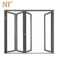 NF Aluminum Tempered Glass Safety Folding Doors Bifold Doors Foshan Suppliers